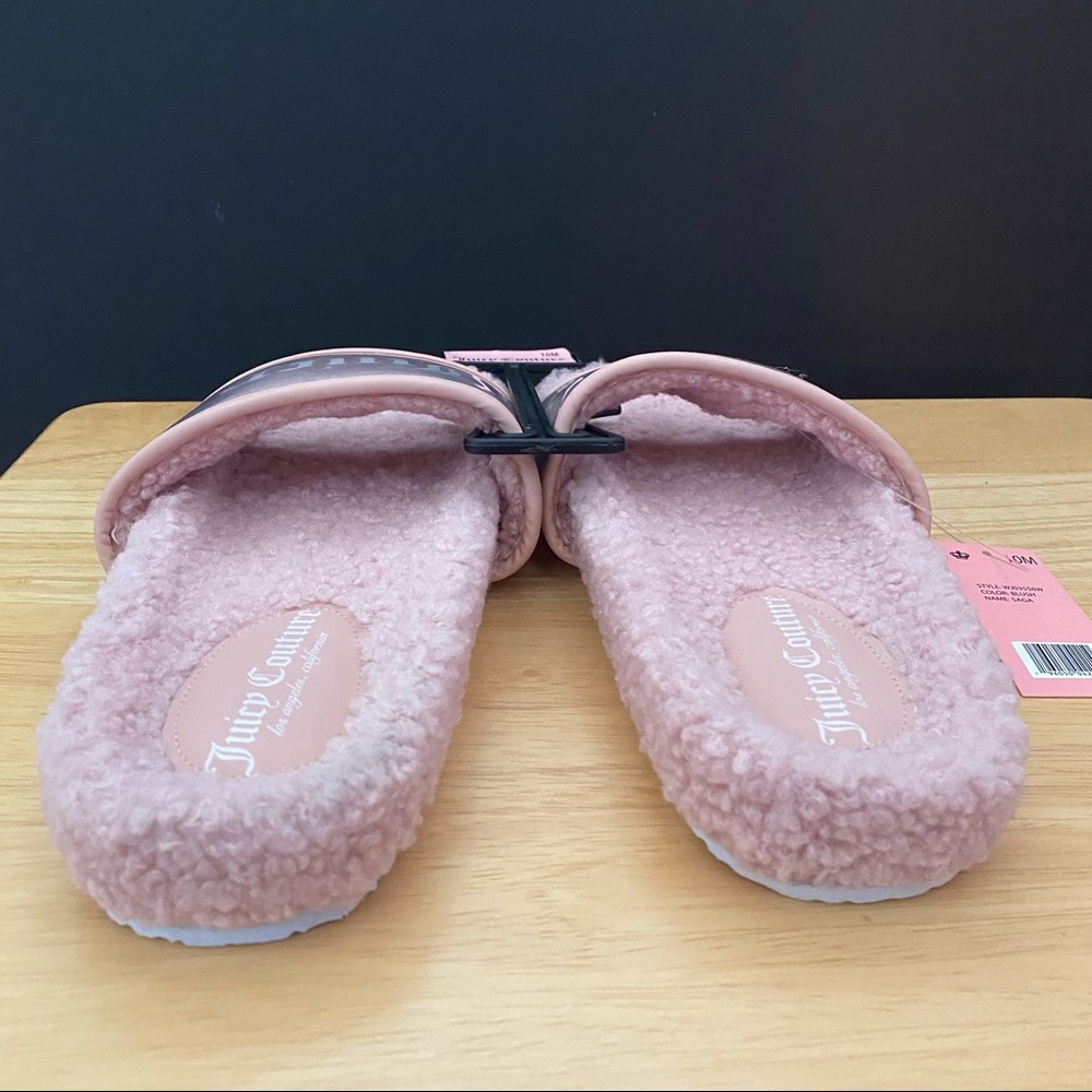 Juicy Couture Pink Sherpa Sandal Shoes Juicy Couture Slides - Picture 3 of 4